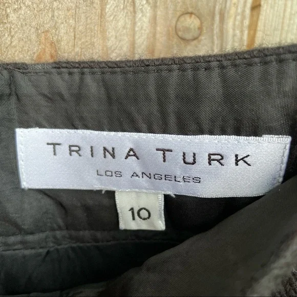 Trina Turk skirt lined USA made size 4 black - Picture 7 of 8